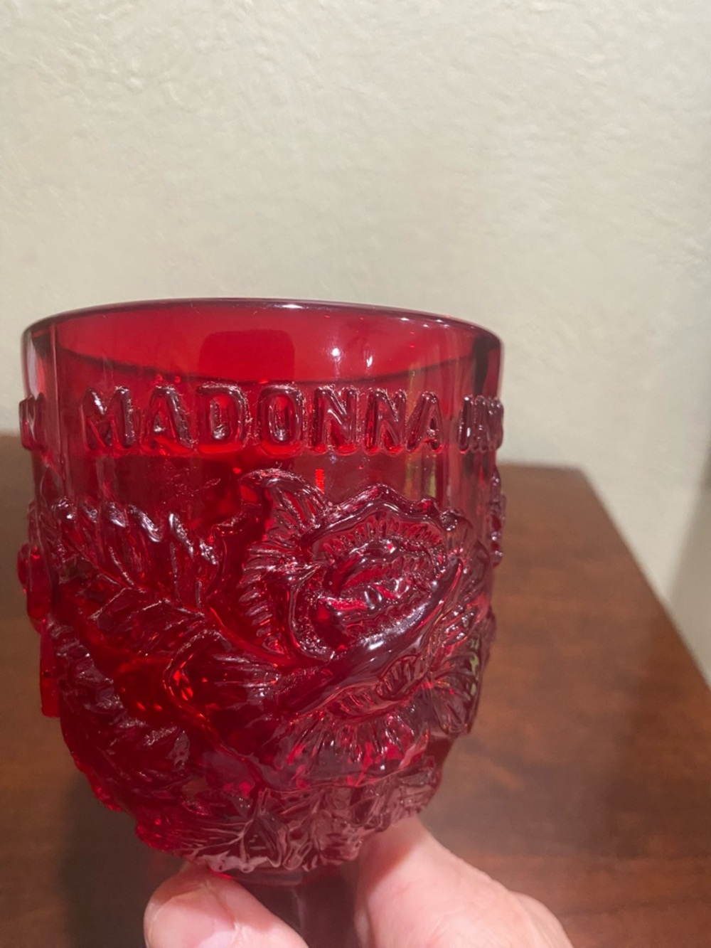 Vintage, Madonna Inn, Wild Ruby Red Glass Goblet - Picture 2 of 6